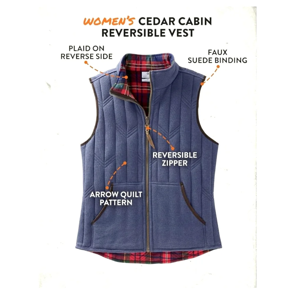 Legendary Whitetails Women's Cedar Cabin Reversible Vest Size XS - Picture 13 of 13